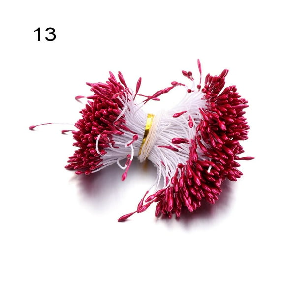 400pcs Mini Flower Hand-made Double Heads Wedding Decoration Flower Stamen DIY Floral Craft Pistil Artificial Pearl 13