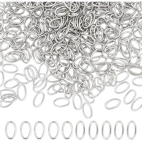 400pcs Oval Jump Rings Stainless Steel Open Rings Jewelry Connector Rings O Ring for Bracelet Necklace Jewelry DIY Crafts 10x6mm DIY Stainless Steel Color