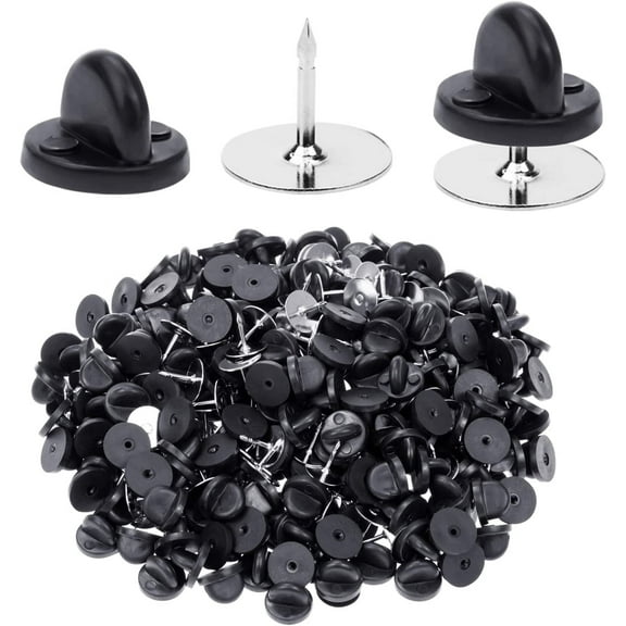 400pcs PVC Rubber Pin Backs Butterfly Clutch Pins Tie Tacks Blank Pins for Uniform Badges Backing Holder Clasp Lapel Pin Enamel Pins(200 Sets)