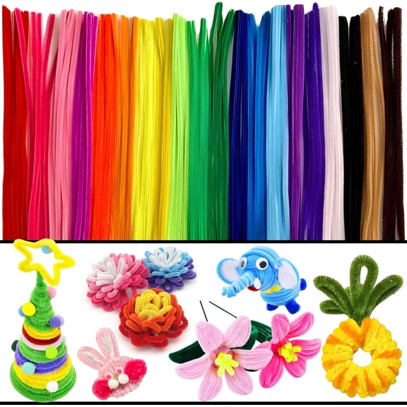 400pcs Pipe Cleaners for Crafts 20 Assorted Color, Pipe Cleaner Chenille Stems, for Craft Supplies DIY Arts & Crafts Christmas Decoration(12inch x 7mm)