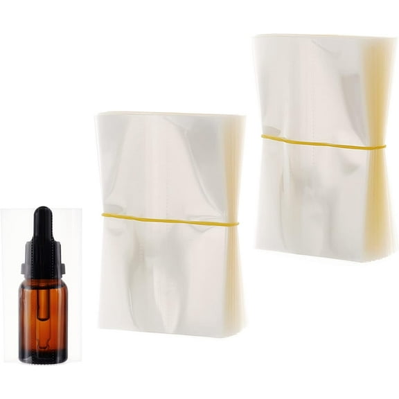 400pcs Shrink Wrap Band PVC Heat Shrink Wrap Film for 30ml Glass Bottles Frosted Perforated Shrink Sheets Band Tamper for Cylinder Bottles Jars Cans and Tins 2.2x3.4 Inch