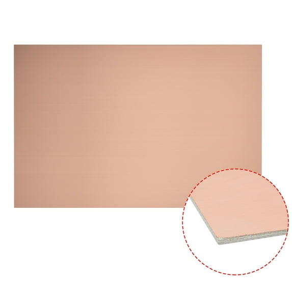 Uxcell 15.75''x11.81''x0.06'' PCB Double-Sided Clad Laminate Circuit Prototyping PCB Board Copper Tone 1pcs