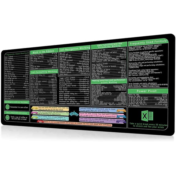 400x900x3mm Word Cheats Sheet Keyboards Pad for Office Efficiency and Gaming Comfort with NonSlip Base