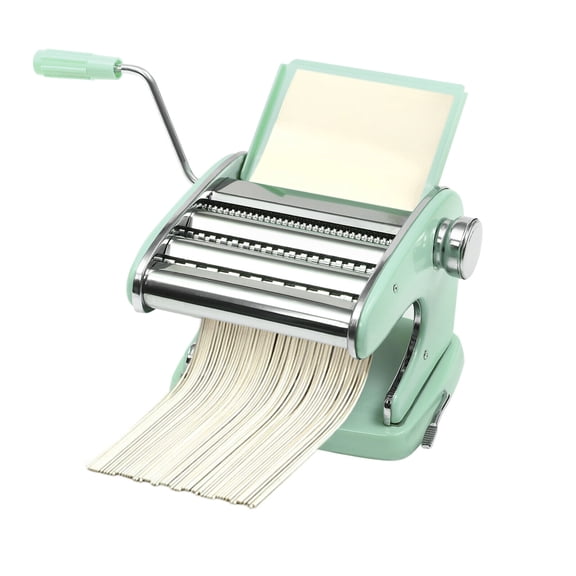 401 Stainless Steel Pasta Maker Spaghetti Noodle Roller Machine Manual Noodle Cutter 7.87*5.90*8.66inch for Making Spaghetti, Fettuccine, Lasagna, Dumpling Wrappers