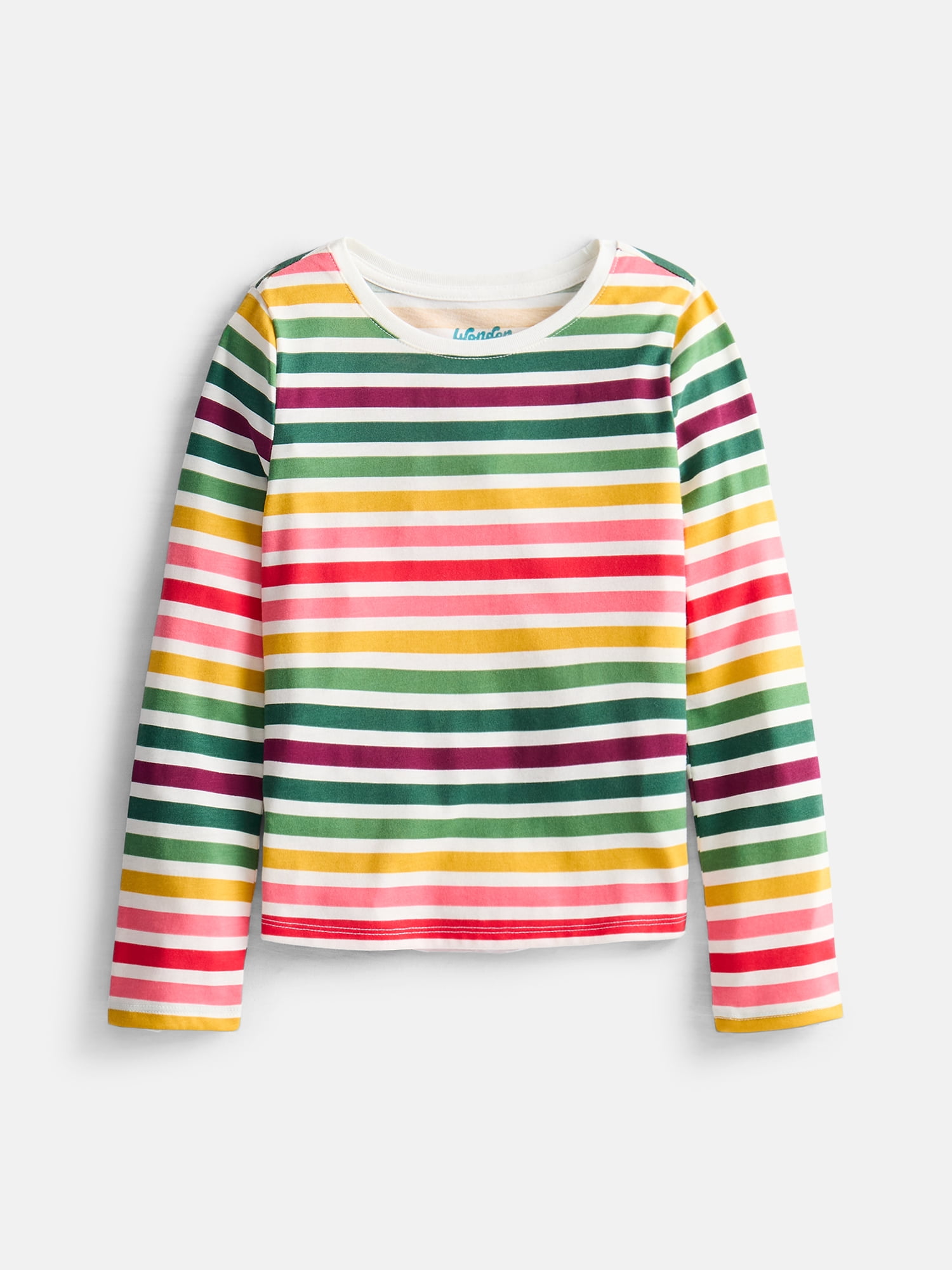Wonder Nation Girls Kid Tough Tee with Long Sleeves, Sizes 4-18 & Plus