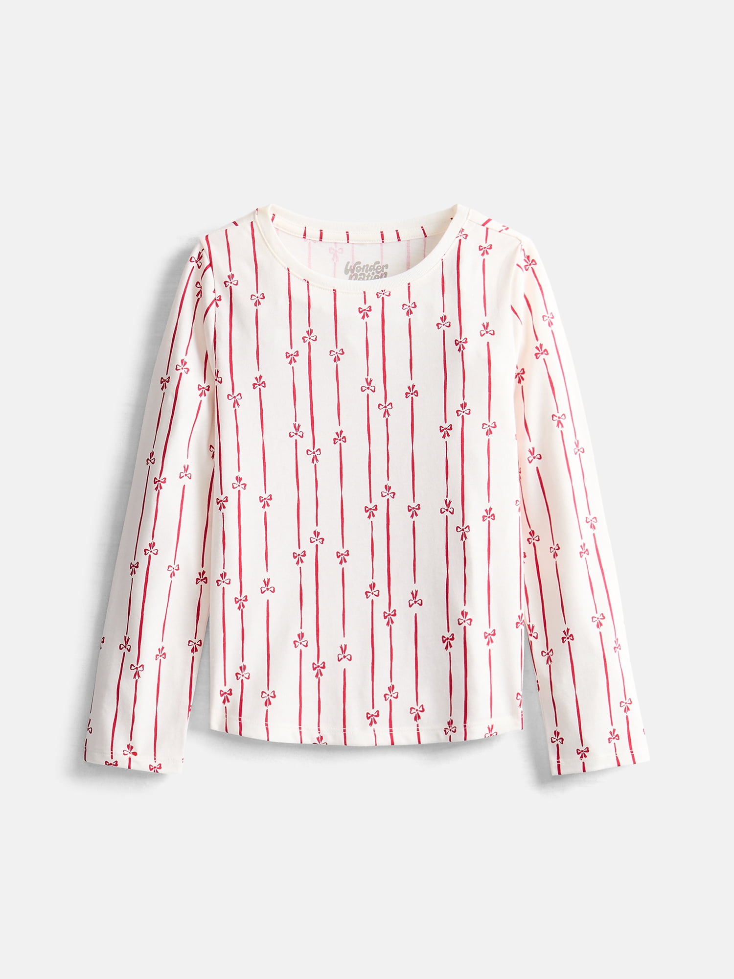 Wonder Nation Girls Kid Tough Tee with Long Sleeves, Sizes 4-18 & Plus