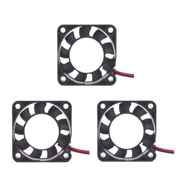 4010 DC 12V Cooling Fan, PBT Plastic DC Crossflow Fan for 3D Printer, 3Pcs 1.6x1.6x0.4inch Oiled Bearing Fans, Light & Silent