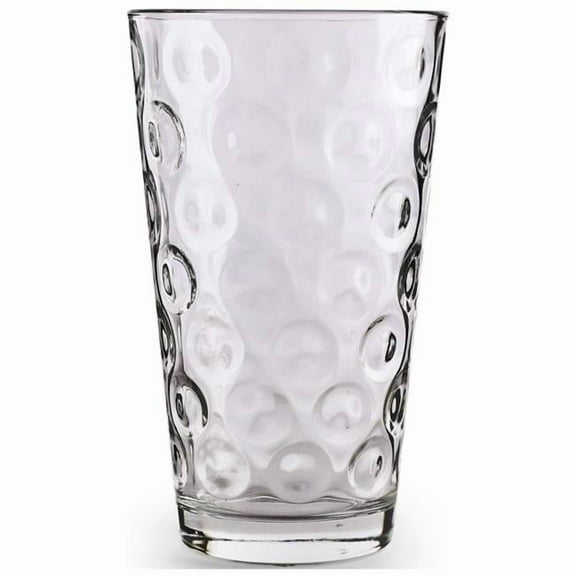 40187-AM 7 oz Double Circle Juice Glasses, Clear - Set of 10