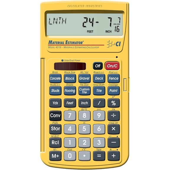 4019 Material Estimator Calculator | Finds Project Building Costs for DIYs, Contractors, Tradesmen, Handymen and Construction Estimating Professionals,Yellow