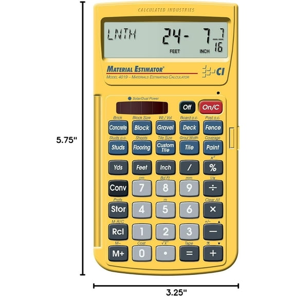 4019 Material Estimator Calculator | Finds Project Building Material Costs for s, Contractors, Tradesmen, Handymen and Construction Estimating Professionals,Yellow