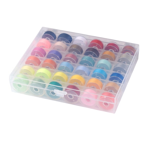 402 Polyester Sewing Thread Plastic Bobbins and Clear box Mixed color 0.1mm 50m/roll 36roll/box