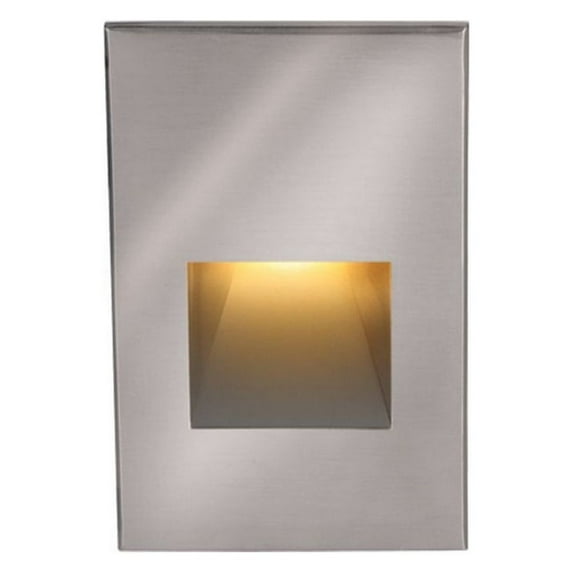 4021-AMSS-WAC Lighting-12V 2W 1 LED Vertical Step/Wall Light-3 Inches Wide by 5 Inches High-Stainless Steel Finish-Amber Glass Color-2700 Color