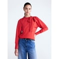 thumbnail image 1 of Free Assembly Women's and Women's Plus Bow Neck Sueded Terry Sweatshirt, Sizes XS-4X, 1 of 6