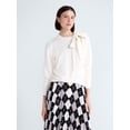 thumbnail image 1 of Free Assembly Women's and Women's Plus Bow Neck Sueded Terry Sweatshirt, Sizes XS-4X, 1 of 6