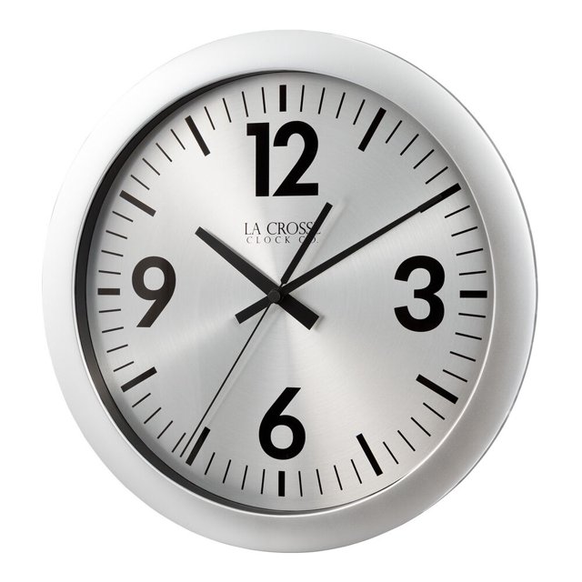 4043229 La Crosse Clock Co. 11.5" Jett Silent Sweep Analog Wall Clock