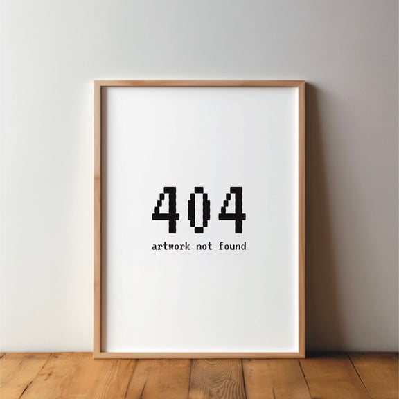 404 Artwork Not Found Witty Nerd Quote Wall Decoration, Stretched Canvas 16x20in