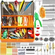 404 PCS Fishing Lures, Upgrade Fishing Tackle Box with Tackle Included, Crankbaits, Hooks, Weights, Other Accessories, Fishing Lure  Gear Equipment Kit Gift for Men Freshwater Bass