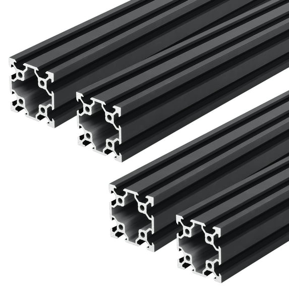 4040 Aluminum Extrusion European Standard, 4pcs V Slot Extrued Rail, 1220mm Length Anodized Linear Rail for 3D Printer Engraving Machine Workbench DIY Black
