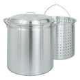 thumbnail image 1 of 4042 42-qt Aluminum Stockpot w/Basket Features Domed Vented Lid Heavy Riveted Handles Perforated Aluminum Basket Perfect For Boiling Steaming and Canning Handcrafted Design, 1 of 2