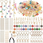 404Pcs Charms Lip Gloss Keychain Making Kit, DIY Craft Supplies with Charms, Key Chain Hooks, Jump Rings, Lobster Clasps, Chains & Tools, Jewelry Making Kit for Custom Keychains, Bags, Gifts