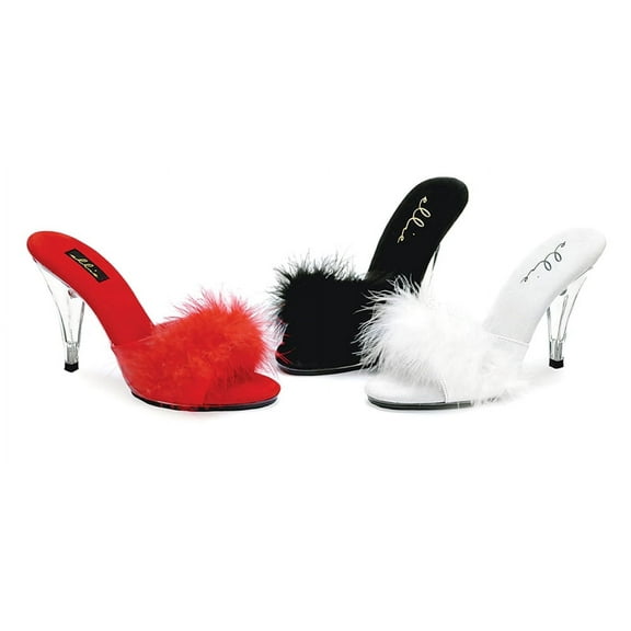 405-SASHA, 4" Heel Maribou Slippers
