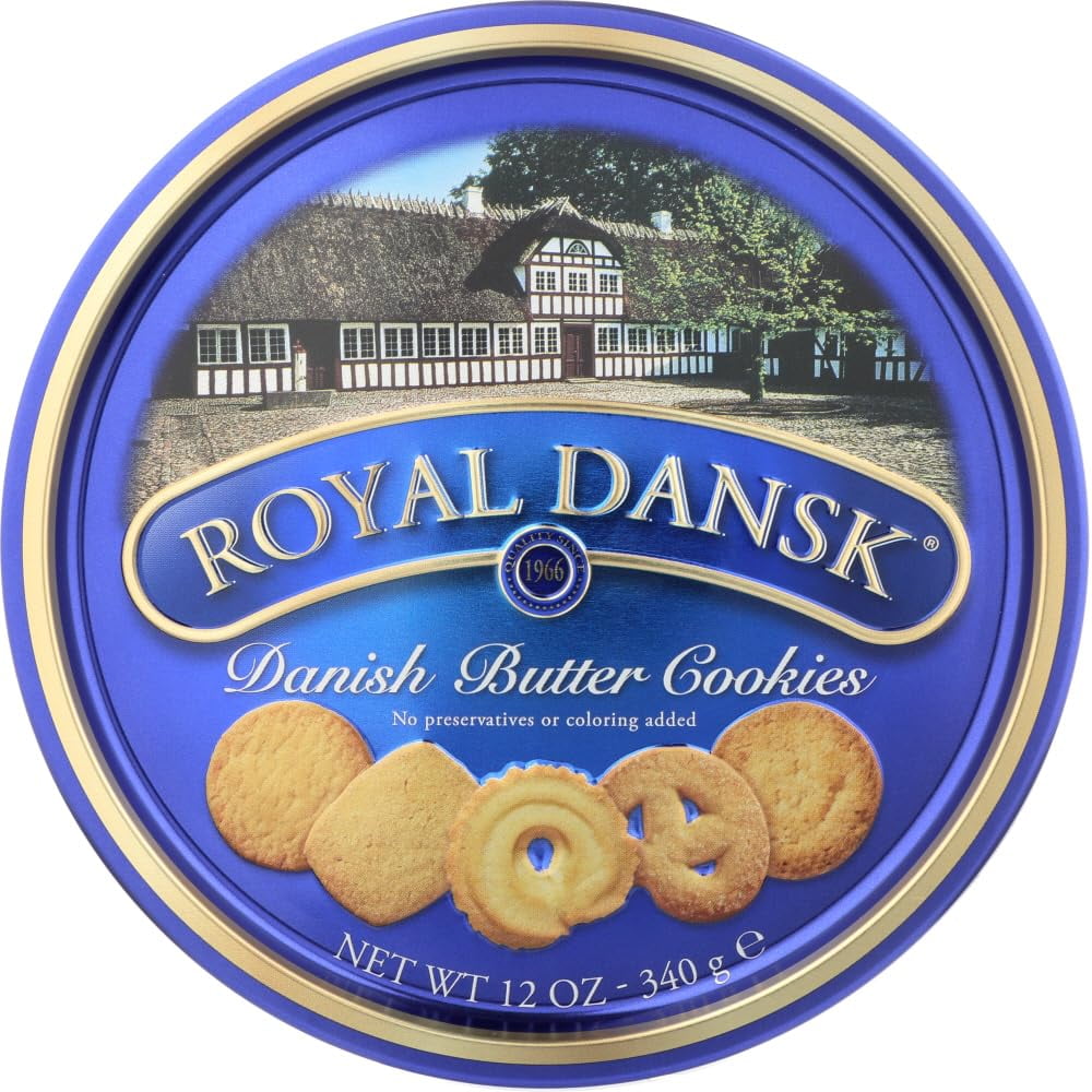 40635 Danish Butter Cookies, Reusable Tin, 12 oz