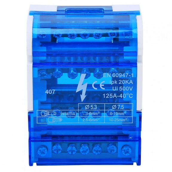 407 Terminal Distribution Box Din Rail 4-Level Single Phase Junction Case with Transparent Cover