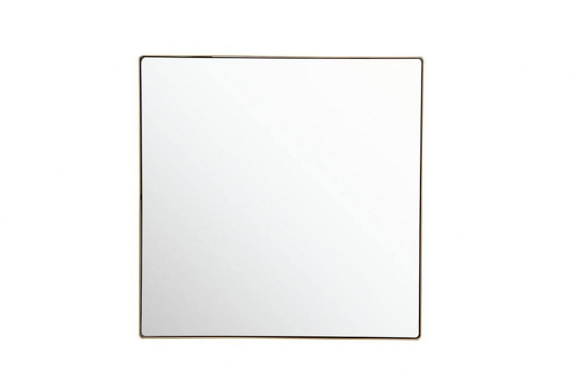 Elegant Gold Finish 30x30 Inch Rounded Square Wood Wall Mirror