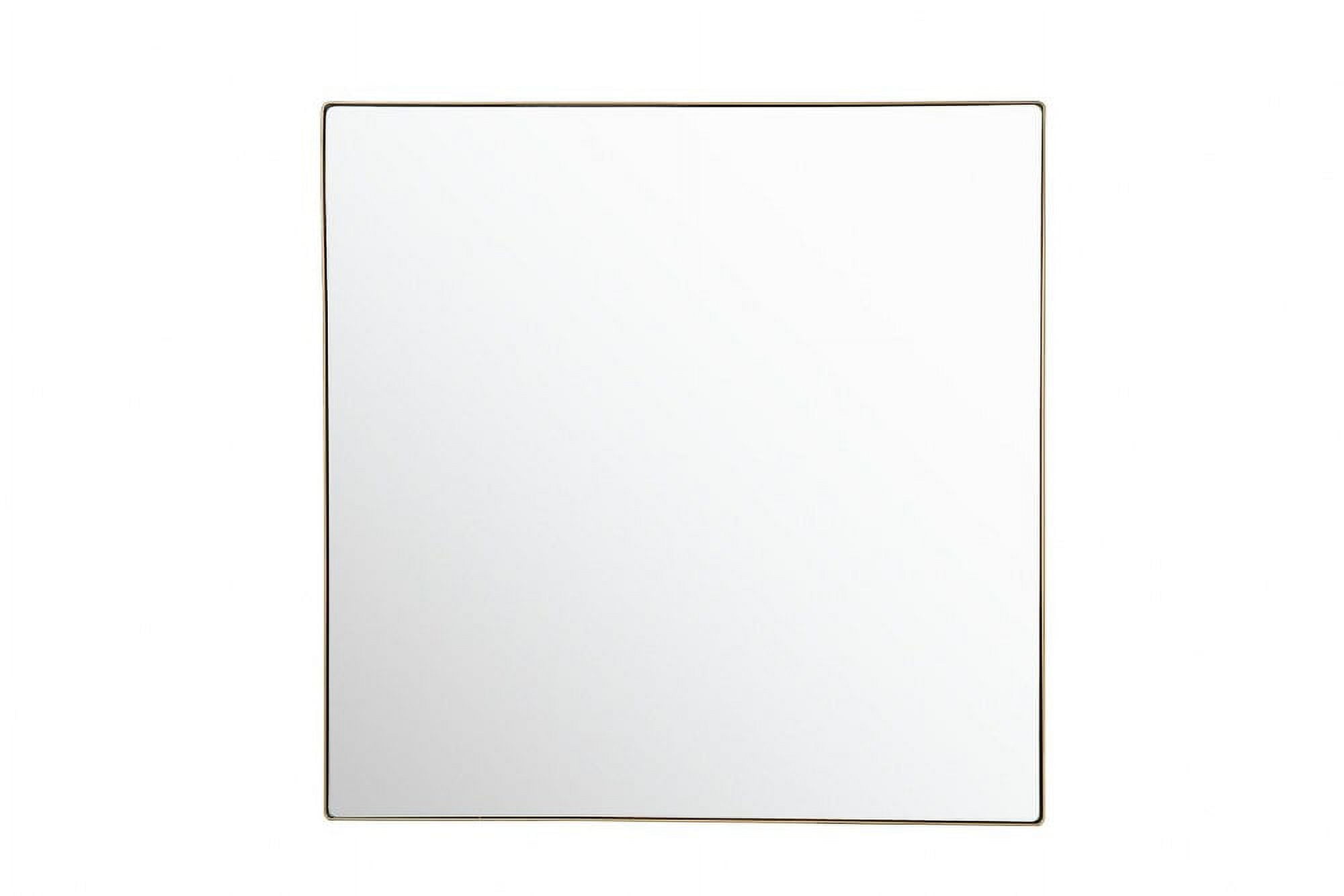 Elegant Gold Finish 40'' Square Wood Wall Mirror