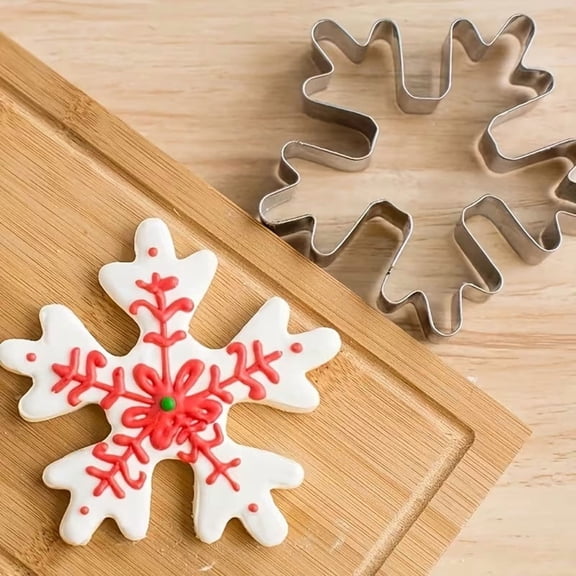 408-Piece Heavy Duty Stainless Steel Snowflake Cookie Cutters Pastry Stamps for Holiday & Winter Baking Decorations