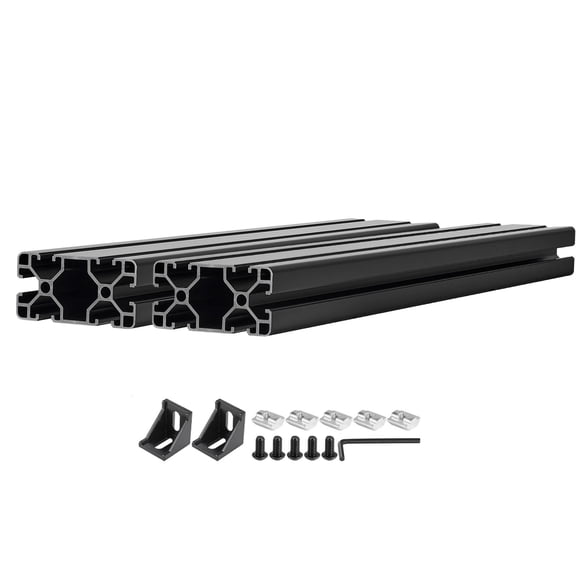 4080 Aluminum T-Slot Extrusion Profile 2-Pack 500mm Anodized Linear Rail for 3D Printer  Workbench Black