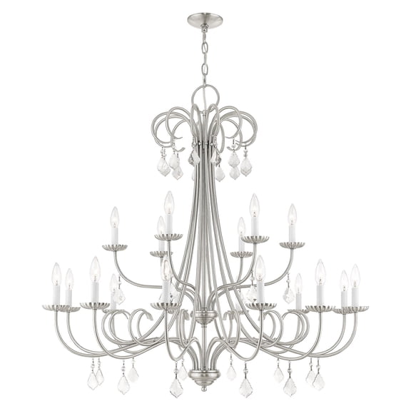 Livex Lighting Daphne 18 Light Foyer Chandelier in Brushed Nickel