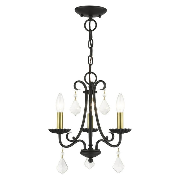 40873-04 Livex Lighting Daphne - 3 Light Mini Chandelier-14.88 Inches Tall and 13.88 Inches Wide     -Traditional Installation