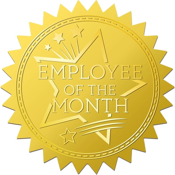 408Pcs Employee of The Month Gold Foil Embossed Stickers Star 2" Vintage Seals Certificate Self Adhesive Sticker Decor Labels for Achievement Awards Wedding Invitation Graduation Envelopes Colorful