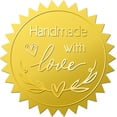 thumbnail image 1 of 408pcs 2 Inch Handmade with Love Gold Embossed Envelope Seals Stickers Heart Round Gold Foil Stickers Self Adhesive Stickers Medal Decoration Label for Valentine's Day Gift Packaging DIY, 1 of 9
