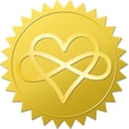 thumbnail image 1 of 408pcs 2 Inch Heart Gold Embossed Envelope Seals Stickers Everlasting Love Round Gold Foil Stickers Certificate Seals Self Adhesive Stickers for Valentine's Day Gift Packaging DIY, 1 of 9