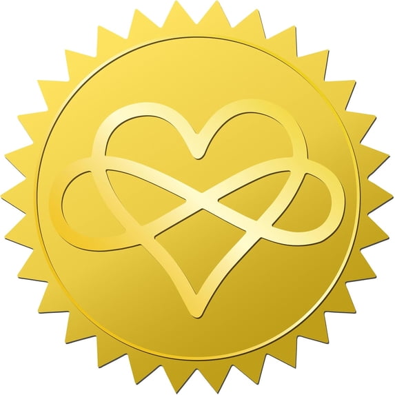 408pcs 2 Inch Heart Gold Embossed Envelope Seals Stickers Everlasting Love Round Gold Foil Stickers Certificate Seals Self Adhesive Stickers for Valentine's Day Gift Packaging DIY