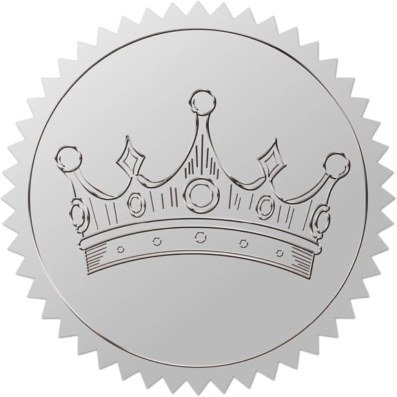 408pcs 2 Inch Silver Foil Stickers Silver Embossed Envelope Seals Round Self-Adhesive Stickers Medal Decoration Labels for Graduation Gift Packaging Award Certificate Seals diy