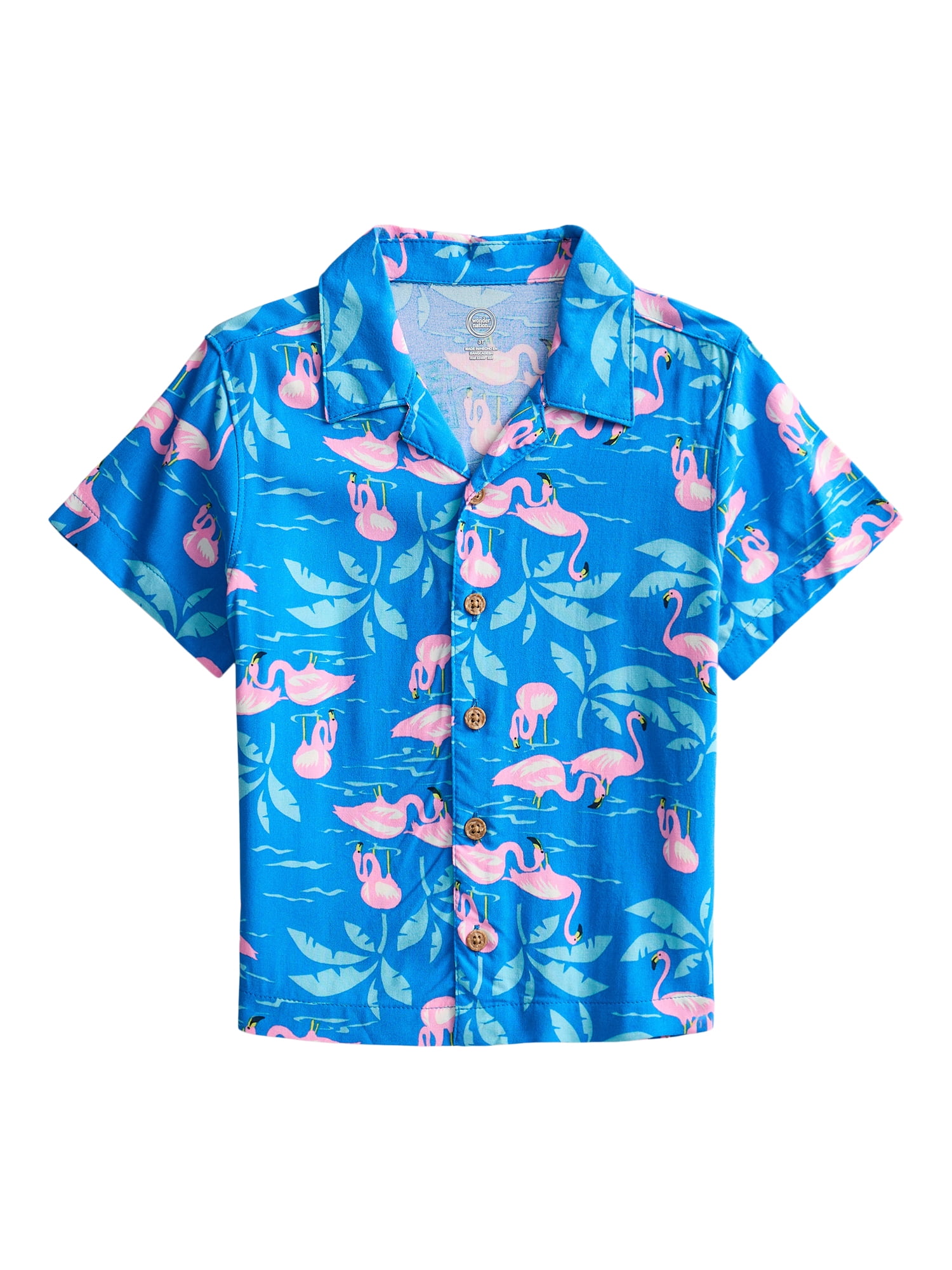 Toddler Boys Camp Shirt with Short Sleeves, Sizes 12M-5T