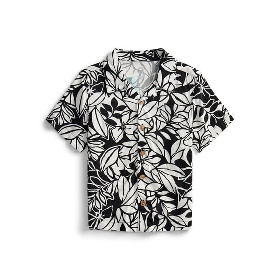 Wonder Nation Toddler Boys Camp Shirt with Short Sleeves, Sizes 12M-5T