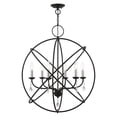 thumbnail image 1 of 40906-04 Livex Lighting Aria - 6 Light Globe Pendant In Shabby Chic Style-31.13 Inches Tall and 28 Inches Wide-Black/Brushed Nickel Finish, 1 of 8