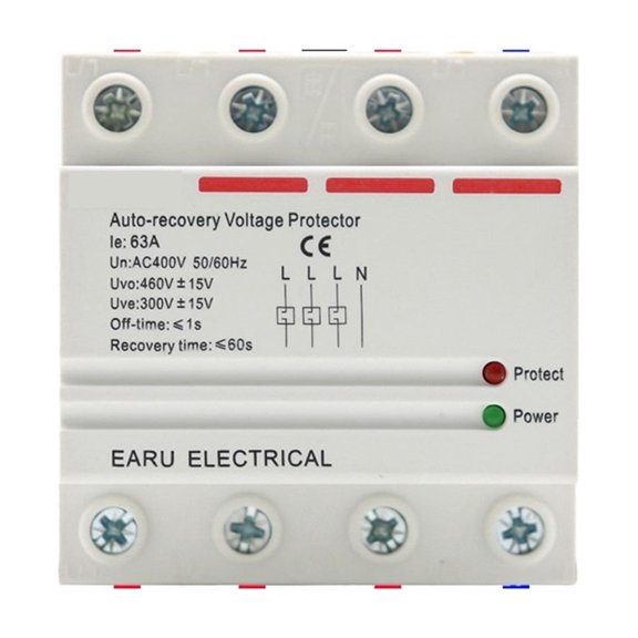 40A 63A 230V Din Rail Automatic Recovery Reconnect Over Voltage Under Voltage Protective Device Protection Relay