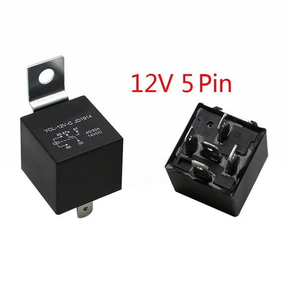 40A Automotive Relay, Normally Open DC 12V/24V Waterproof for Fog Lights, Headlight and Fan Control, 2 Relays (DC12V 5)