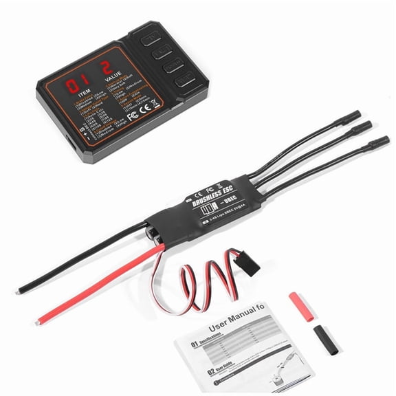 40A Brushless ESC 2-3S Lipo Support BEC Output with Programming Card for RC Car Boat Aircraft DIY Parts