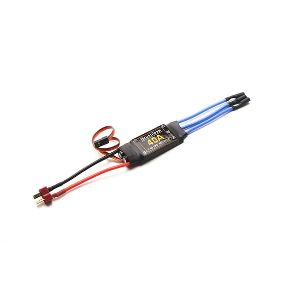 40A Brushless ESC 2-4S Electronic Speed Controller T Plug with 5V 3A BEC 3.5MM Banana Head for Airplane Aircraft Helicopter Boat FPV F450 Mini Quadcopter