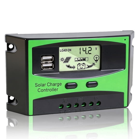 AeternaSol 40A Mppt 12V/24V Auto Detection Solar Charge Controller with Lcd Display & Dual Usb Output for Solar Power Systems
