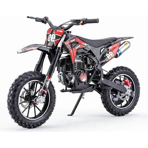 40CC Kids Dirt Bike, 4-Stroke Gas Powered Mini Motorcycle for Kids Ages 6-14, 25MPH Youth Off Road Dirt Bike with Dual Disc Brakes, Full Suspension, No Oil Mixing, Easy Start