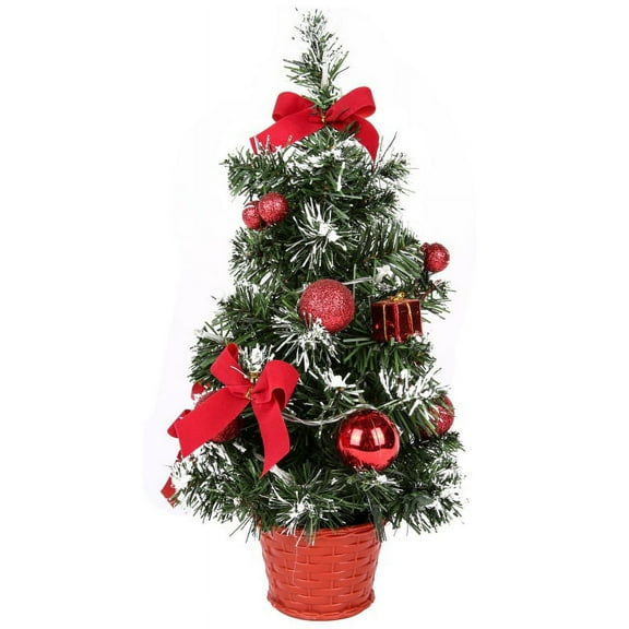 40CM Christmas Trees with Colorful LED Fiber Optic Nightlights for Christmas Decoration Supply Red
