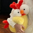 thumbnail image 1 of 40CM Cute Chicken Plush Toy - Yellow Fluffy Rooster Stuffed Animal with Big Eyes, Soft Cuddly Doll for Kids & Animal Lovers, 1 of 8