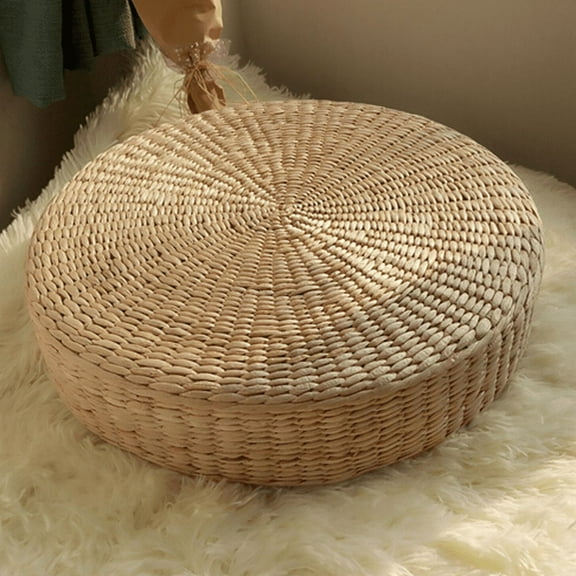 40CM Round Pouf Tatami Cushion Chair Floor Sit Mat Meditation Soft Yoga Seat Mat Natural Straw Home Garden Patio Restaurant Seat